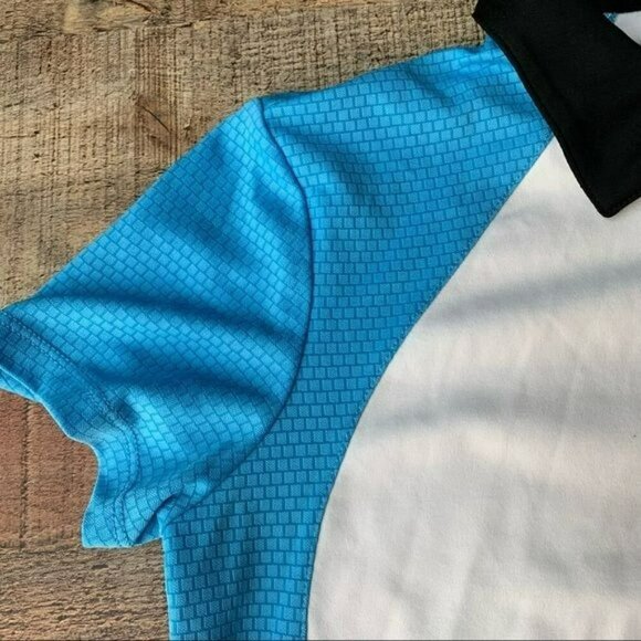 IZOD Womens size x-small blue and white half zip racing shirt - Picture 7 of 9
